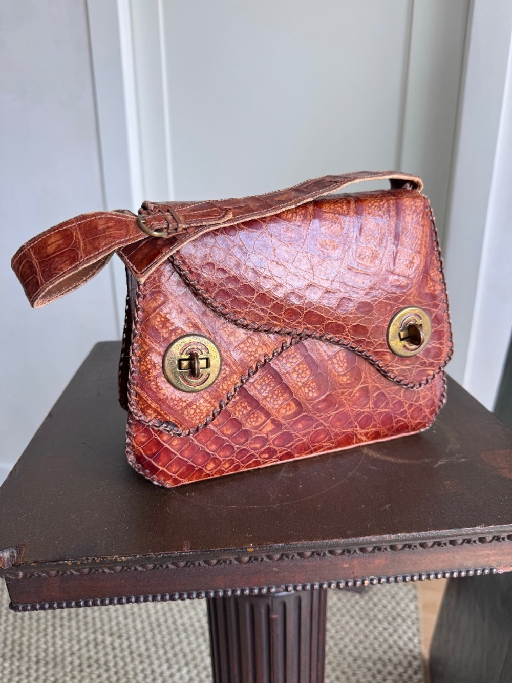 Vintage Authentic Alligator Handbag from 1949